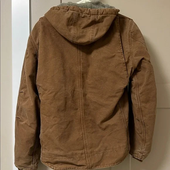 Carhartt Tan Hooded Jacket with Gray Lining